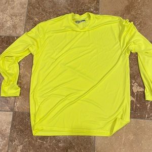 Bright yellow rash guard shirt size large